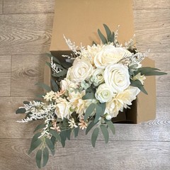 Ansofi Bridal Bouquet Artificial Flowers Silk Rose