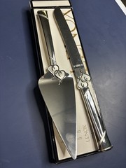 Lenox True Love 2-Piece Dessert Set Silver Plated Cake Knife Server Brand New