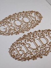Bride & Groom Wooden Laser Cut Wedding Signage