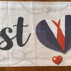 Just Married Banner Outdoor Indoor Wedding Decoration 9’10» x 20″ Fence Table