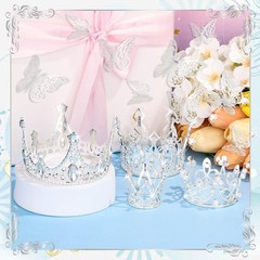 Flower Bouquet Accessories Silver Crowns Butterfly Decorations Pins Set