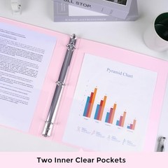 2 Pack Clear View Binders – 1 Inch Clear – Pink & Pink