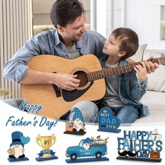 6 Pcs Father’s Day Table Decorations – Wooden Best Dad Ever Centerpieces No 1 Da