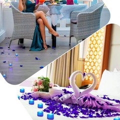 KOABY 2000pcs Blue Artificial Rose Petals with 24pcs Blue LED Tea Lights Kit, fo