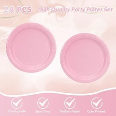 49Pcs Birthday Party Decorations Pink Party Supplies Set Include Light Pink