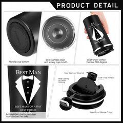 6 Pcs Best Man Gifts Wedding Proposal Gift for Best Man Groomsman 17Oz Office Cu