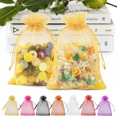 50 Pack Organza Bags 4 x 6 inch Small Bags Favor Bag Sheer Mesh Bag White Gift