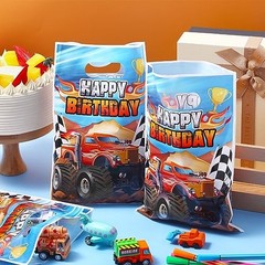50 Pieces Monster Truck Party Favor Bags Racing Car Candy Goody Treat Plastic