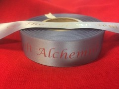 25mm Personalised Printed Ribbon Double Satin Wedding Anniversary Cake, Flowers