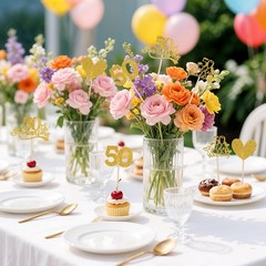 36 Pcs Golden 50th Anniversary Decorations,Ymapinc Gold Centerpieces for