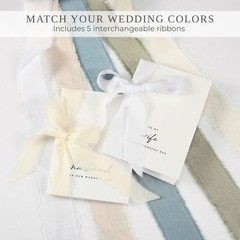 White Wedding Vow Books with 5 Ribbons His and Hers Gold Foil Set