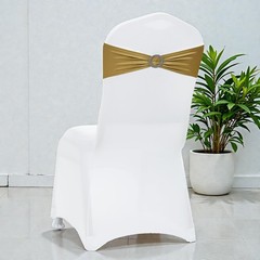 Mds Pack Of 100 Spandex Foil Chair Sashes Bow Universal Fits Elastic Stretch