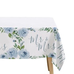 Srua Don Dusty Ble Mr and Mrs Bridal Shower Decorations 55 x 86 inches, Blue
