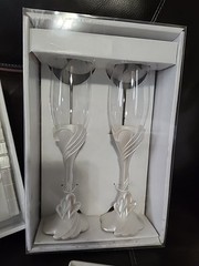 Wedding Set 10 Piece Set Swish Double Hearts White New