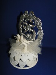 New Elegant 25th Wedding Anniversary Caketop with Love Doves & #25 Decor, #69
