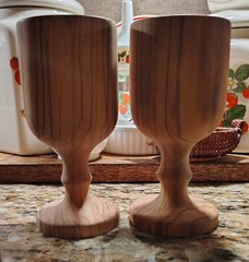 Olive Wood Goblets Mr & Mrs