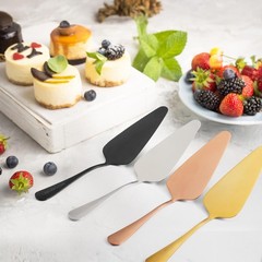 Cake Server Pie Holder 5 PCS Triangular Spade Spatula Serrated Edge Gold