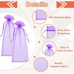 14 x 5 Inch Organza Wine Bags 40 Pcs Gift Wrap Bags for Wedding Favors Purple