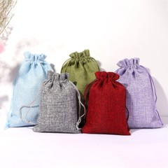 100/200pcs Wedding Hessian Burlap Jute Favor Gift Bags Drawstring Jewelry Pouch