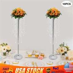 10pc Crystal Silver Flower Stand 75cm Large Flower Stand Wedding Decor