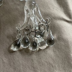 Beautiful 5” Glass Chandelier Ornament Wedding Shower HANDBLOWN Set of 7