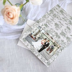25 SAGE GREEN WHITE 7″ Paper Photo PICTURE FRAMES Cards Envelopes Favors Party