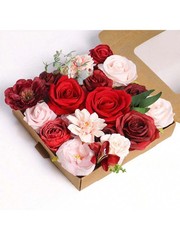 Red Artificial Flowers Peony Rose Fake Flowers Wedding Bouquets