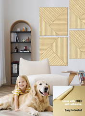 6 Pack Acoustical Wall Panels, UV Wood Texture Art for Home & Office Decor
