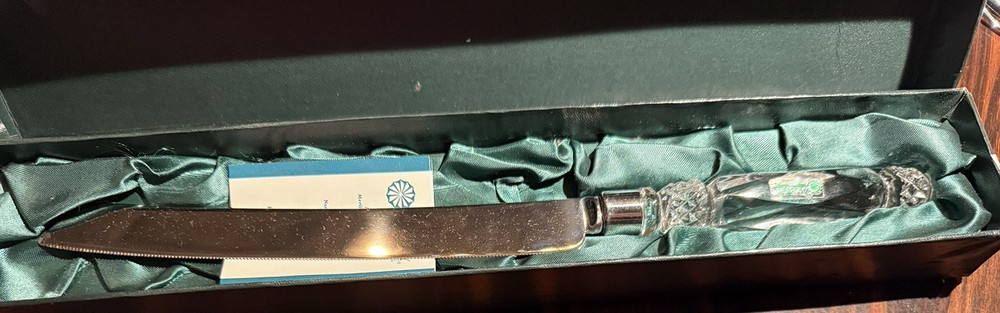GALWAY IRISH Crystal Stainless Steel Bridal Cake Knife NIB