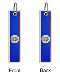 3 Pcs Belize Belizean Country Flag Keychain,Woven label Key Chains for Car