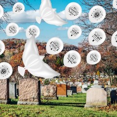 Piriuuo White Dove Memorial Balloons Set – 20 & 3 12 Inches,