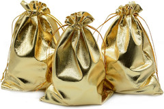 Pack of 100 3.54″X4.72″ Heavy Duty Gold Drawstring Organza Jewelry Pouches Weddi