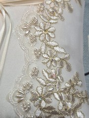 Wedding His/Her Ring Pillow Beaded & Embroidered Beautiful