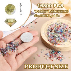 16800 Pcs Wedding Table Scatter Confetti Diamond, 3mm Fake Diamonds(Olive Green)