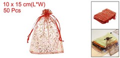 50Pcs Organza Bags 3.9×5.9 Inch Candy Bags Mesh Bag Jewelry Bag Red