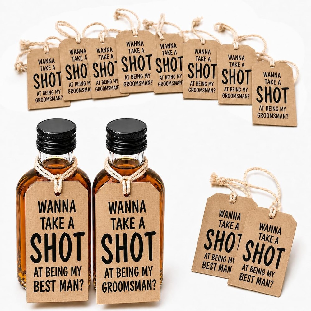 Groomsmen Proposal Gift Hang Tags Set of 10 | 8 Will You Be My Groomsman + 2 …