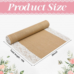 15 Ft X 36 in Natural Burlap Wedding Aisle Runner, Rustic Jute Weddings Runway C