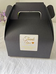 50x Black wedding party favor personalized gift Sticker Cookie Candy Cake boxes
