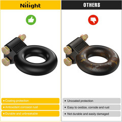 Heavy Duty Pintle Hitch Lunette Ring Tow Eye,3″ ID, 26,455 Lbs（12T） Capacity,Bla