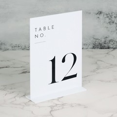 White Wedding Table Numbers 1-25 with Stands, 5″x7″ White Acrylic Table Numbe…