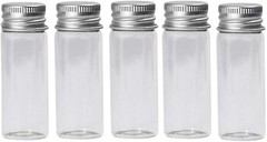 12PCS 30ML 1OZ Transparent Empty Glass Wish Bottles with Threaded