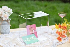 Clear Acrylic Card Box W/slot Thick Diy Wedding Box Blank White Print Large 10×1