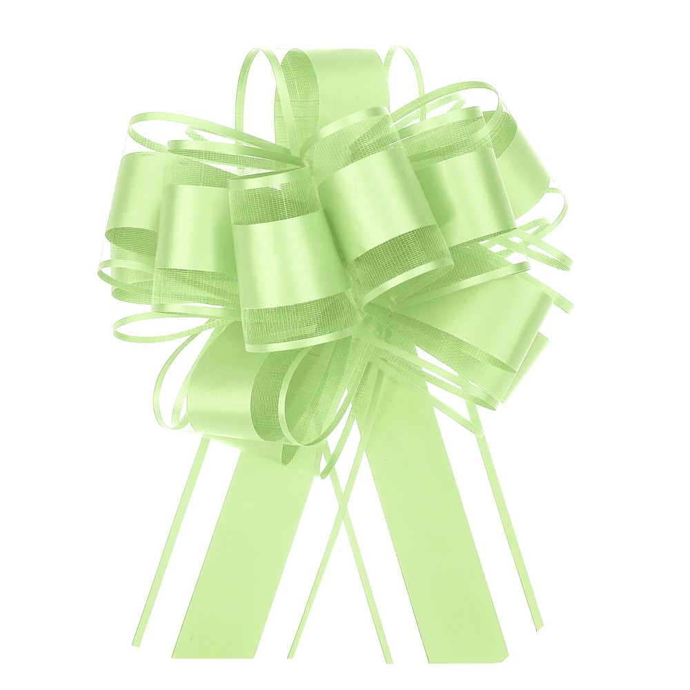 10 Pack 6 Inch Large Pull Bow Gift Wrapping Ribbon for Car Presents Fruit Green