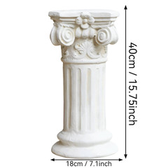 12″Retro Elegant White Ancient Greek Style Roman Column for Garden Decoration
