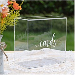 Clear Acrylic Card Box W/slot Thick Diy Wedding Box Blank White Print Large 10×1