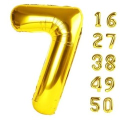 40 Inch Balloon First Birthday Jumbo Mylar Foil Helium Balloon Number 7 Gold