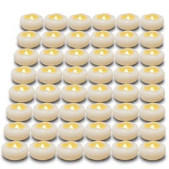 Floating Candles, 48 Packs 2.3 Inch Flameless White-48PCs 2.3″ Floating Candles