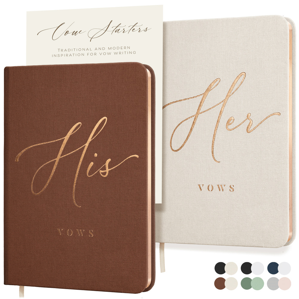 Linen Wedding Vow Books His & Hers, Gifts Wedding Vow Book, Wedding Essentials