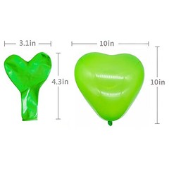 10-inch Color Heart shaped balloons 10 Kinds of Rainbow Party 100 Mixed-no Pumb
