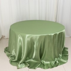 Balsa Circle Sage Green Satin Round Tablecloth 132 132″ (Round),